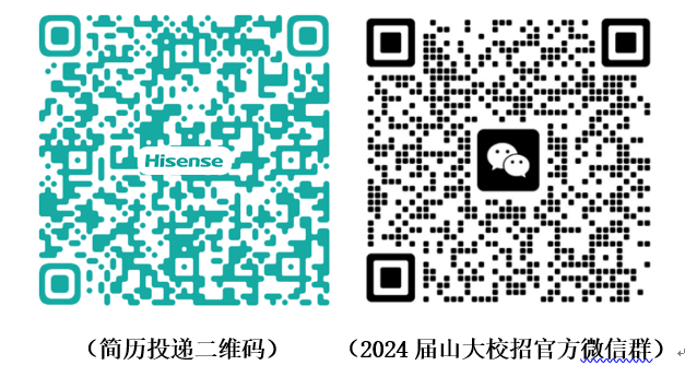 qrcode: https://hisense.zhiye.com/campus/jobs?queryId=7999e376-7919-43a3-ac47-f97932901b8d qrcode: https://weixin.qq.com/g/AwYAAIbPdsJsgXoRW741sGSEaYbc9eyp5AtIb25CVMJyXKxJgfuc8dK6LViYJlTM