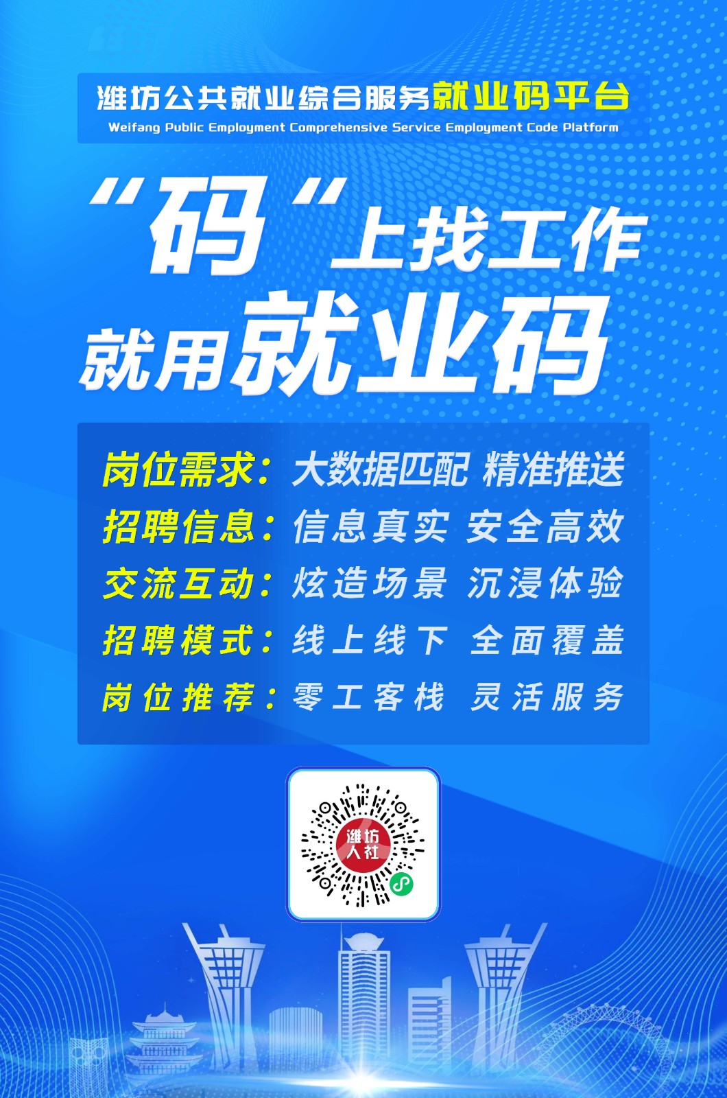 “潍坊市公共就业综合服务(就业码)平台”招聘